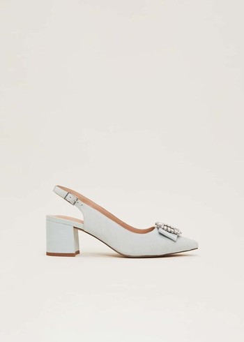 Phase Eight Embellished Block Heels Cream USA | 4971385-JP